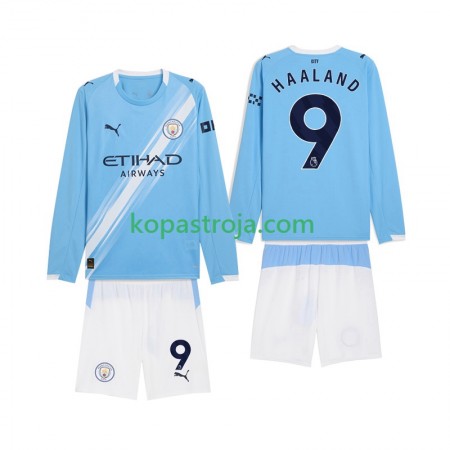 Billiga Fotbollströjor Manchester City Erling Haaland 9 Barn Hemma tröja 2025/26 Långärmad